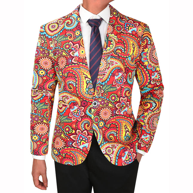 Men's Colorful Paisley Blazer #X320 - Blazers | Multicolour / M