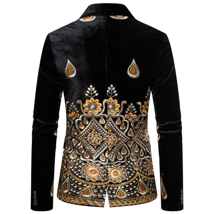 Men's Velvet Embroidery Blazer  #S8176-1