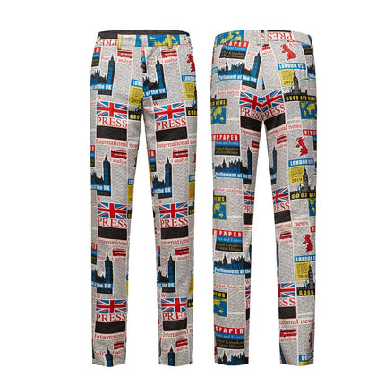 Men's Map Print Suit  #M8036