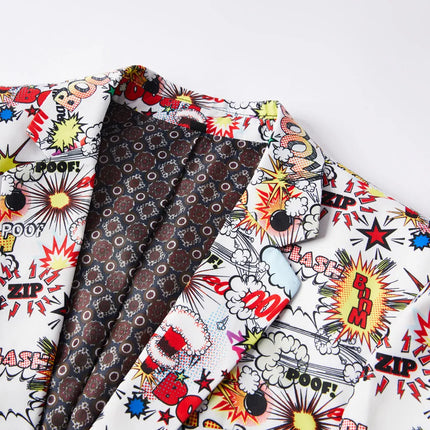Men's Comic Print Suit  #M8037