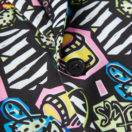 Men's Cactus Print Suit #M8018 - Suits | Multicolour / XS