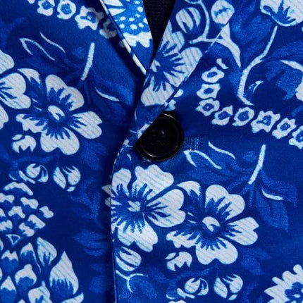 Men's Traditional Painting Blue Blazer  #M8021