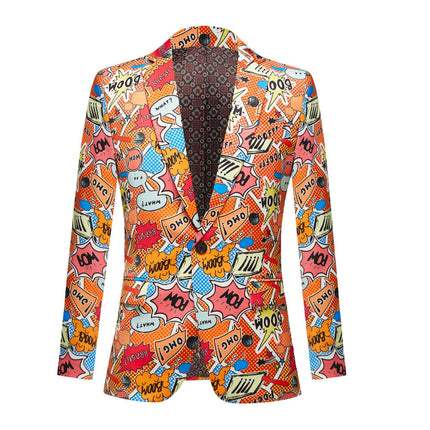 Men's Comic Print Suit  #M8035