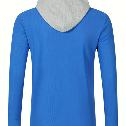 Men's Casual Waffle Hoodie #25703044 - | Blue / S