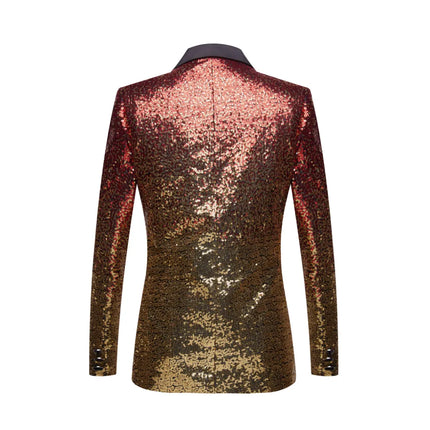 Men's Golden Multicolor Sequins Blazer #S8051 - Blazers | Color1 / XS