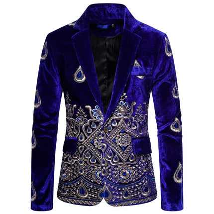 Men's Velvet Embroidery Blazer  #S8176-1
