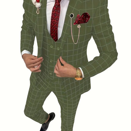 Men's 3pcs Suit #303 - | Beige / XXS