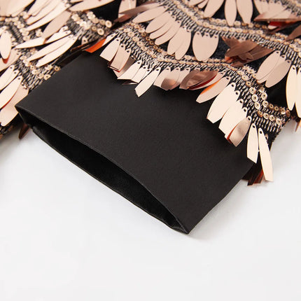 Men's Rose-Gold Sequins Tuxedo  #S8043