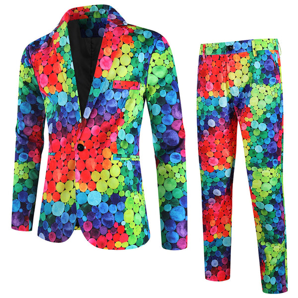 Men's Multi-Color Printed Suit #2TZ234