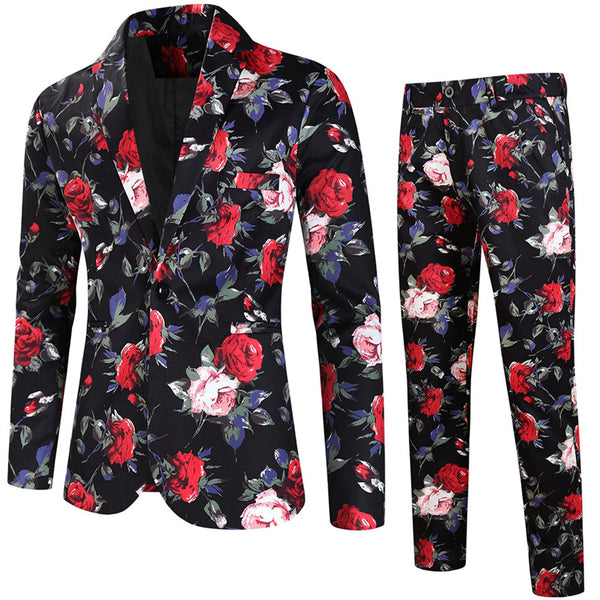 Men's Floral Print Suit #2TZ180