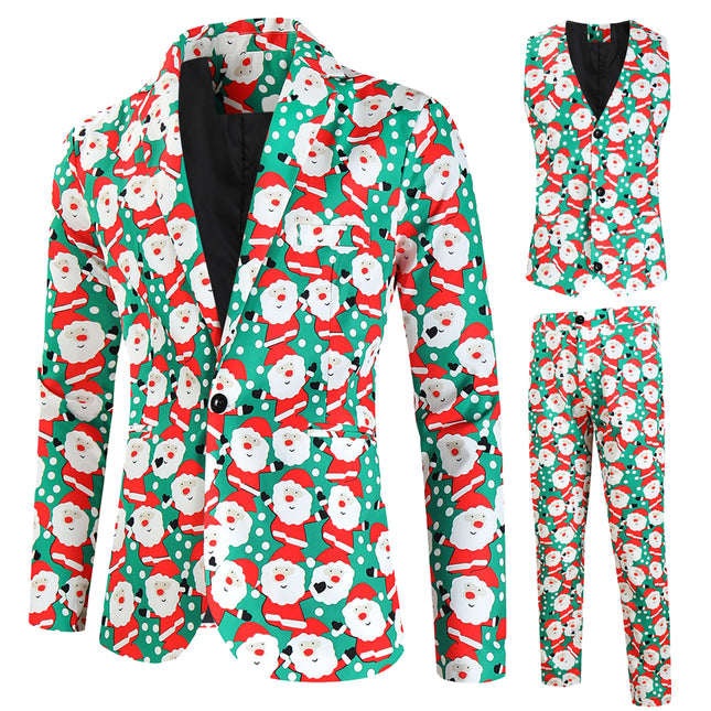 Men's Christmas Three-Piece Suit #3TZMK632 - Suits | Multicolour / M