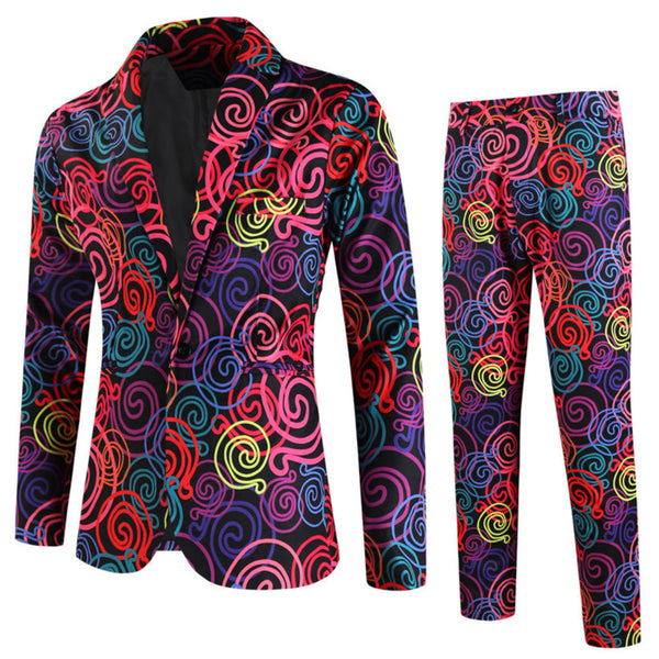 Men's Geometric Print Suit #2TZ-XX176
