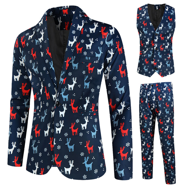 Men's Christmas Three-Piece Suit #3TZMK633 - Suits | Multicolour / M