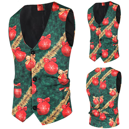 Men's Colorful Printed Vest #MJ40 - Vests | Multicolour / M