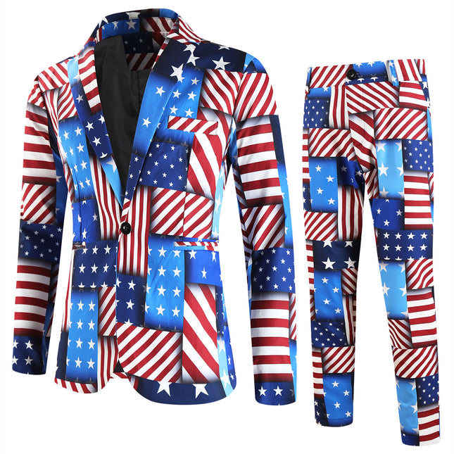 Men's Print Suit #2TZ2524 - | Multicolour / M