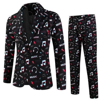 Men’s Melody Print Suit #2TZ-XX1133 - Suits | Multicolour / M