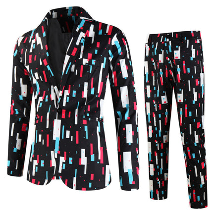 Men's Geometric Block Suit #2TZ-XX1138 - Suits | Multicolour / M