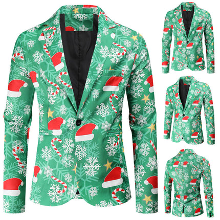 Men's Christmas Print Blazer #X53 - Blazers | Multicolour / M