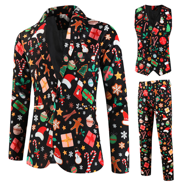 Men's Christmas Three Piece Suit #3TZMK655 - Suits | Multicolour / M
