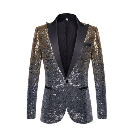Men's Golden Multicolor Sequins Blazer #S8051 - Blazers | Color7 / XS