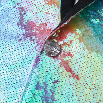 Men's Rainbow Shiny Tuxedo #S8086 - Blazers | Multicolour / XS