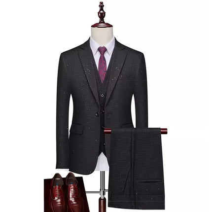 Men's Sparkling Plaid 3-Piece Suit  #S8511