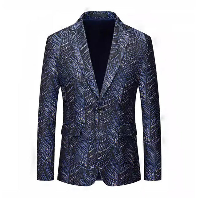 Men's Leaf Vein Pattern Blazer  #S8517