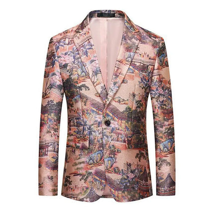 Men's Retro Printing Blazer  #S8302