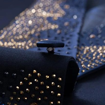 Men's 3 Piece Stylish Dotted Suit #S8284 - Suits | Blue / XS