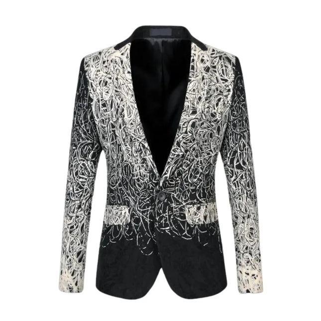 Men's Abstract Curves Blazer  #S8172