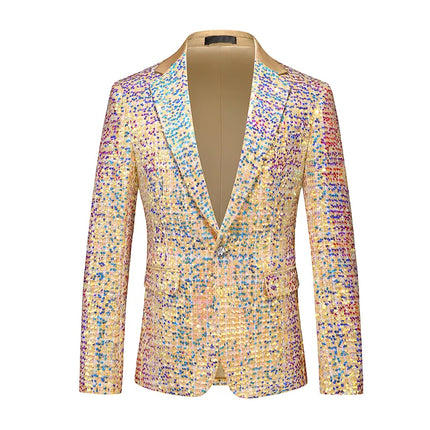 Men's Aurora Sequin Suit #S8527 - Suits | Golden / XS