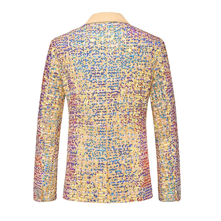 Men's Aurora Sequin Suit #S8527 - Suits | Golden / XS