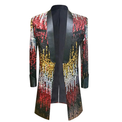 Men's Sequins Tuxedo Party Overcoat  #S7019