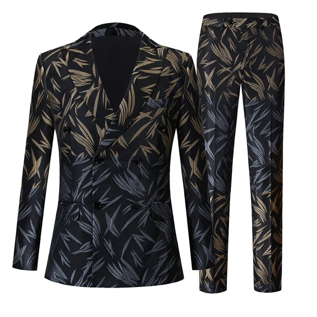Men's Bamboo Leaf Lapel Suit  #S8505