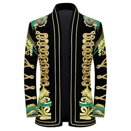 Men's Velvet Embroidered Tuxedo #S8160 - Blazers | Multicolour / XS