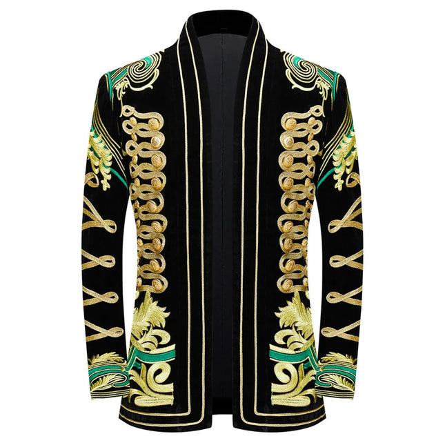 Men's Velvet Embroidered Tuxedo #S8160 - Blazers | Multicolour / XS