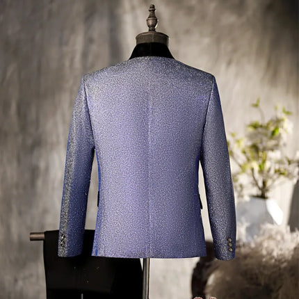 Men's Shimmering Blue Suit  #S8571