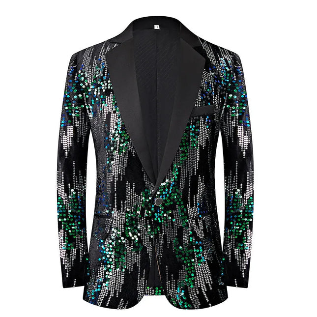 Men's Mermaid-Inspired Sequin Tuxedo  #S8569