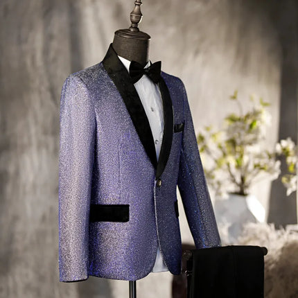 Men's Shimmering Blue Suit  #S8571