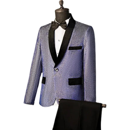 Men's Shimmering Blue Suit  #S8571