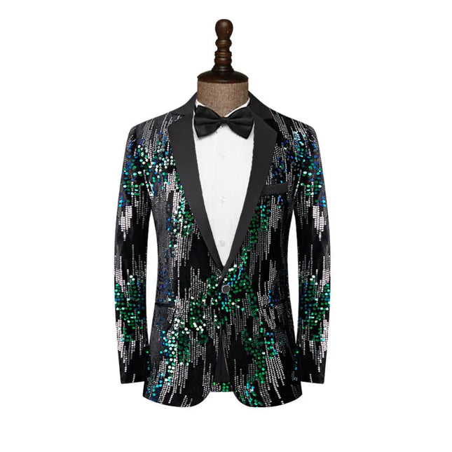Men's Mermaid-Inspired Sequin Tuxedo  #S8569
