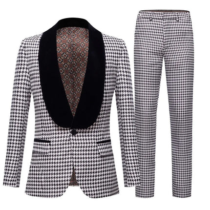 Men's Classic Houndstooth Suit  #S8563