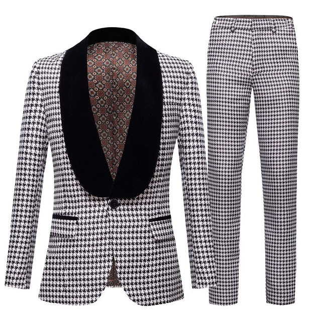 Men's Classic Houndstooth Suit  #S8563