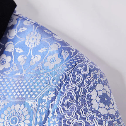 Men's Ornate Jacquard Suit #S8565 - Suits | Yellow / XS