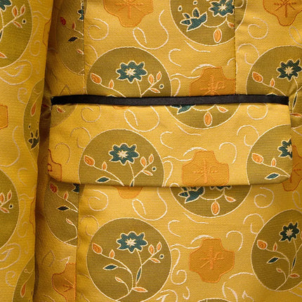 Men's Yellow Floral Circle Suit  #S8552