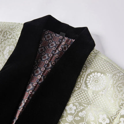 Men's Ornate Jacquard Suit #S8565 - Suits | Yellow / XS
