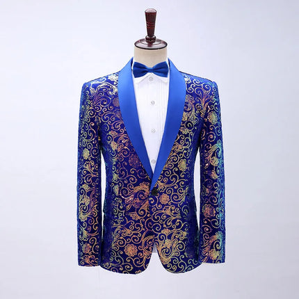Men's Velvet Cloud Sequin Suit  #S8573