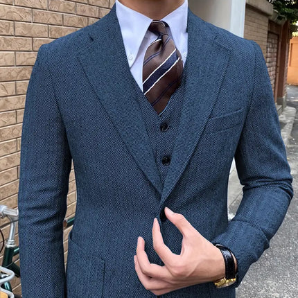 Men's 3pcs suit #309 - | Dark Gray / XXS