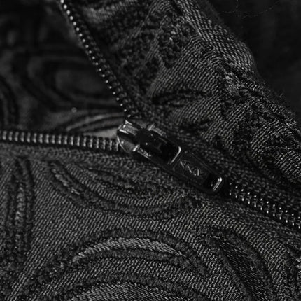 Men's Embossed  Rose Black Suit  #S8158