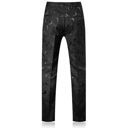 Men's Embossed  Rose Black Suit  #S8158